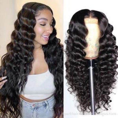 10A Cuticle Aligned Virgin Indian Hair Raw Unprocessed Lace Frontal Wig Loose Deep Wave Women Human Hair Lace Front Wigs